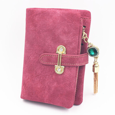 

Fashionable cheap womens wallets cashmere sweater tassel short paragraph pumping belt ladies wallet multi-functional purse wallet