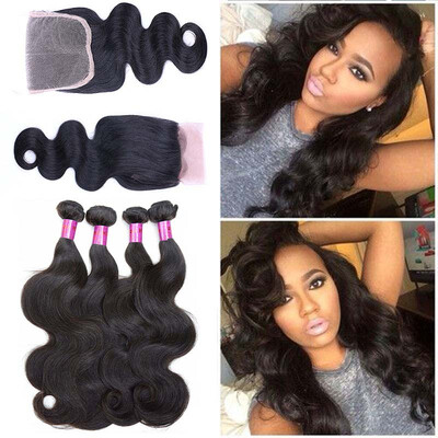 

Queen Hair With Closure Indian Body Wave With Closure 3 Bundles With Closure Lace Closure With Bundles Cheap Body Wave Weave