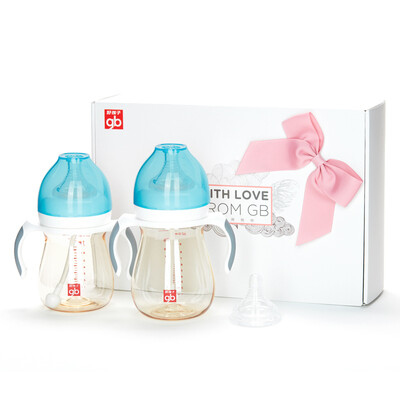 

gb good boy wide caliber PPSU bottle gift box - pink blue small hungry magic series