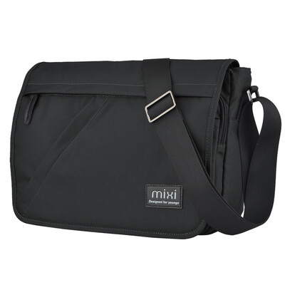 

Mi Xi mixi sun handsome male bag leisure sports bag men shoulder bag Messenger bag flip bag horizontal paragraph leisure bag shoulder Messenger bag black 12 inch M5177
