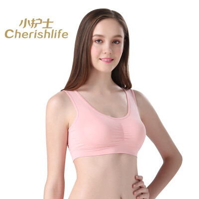 

Jingdong Supermarket small nurse no ring bra women sleep bra sports underwear SMB016 gentle powder 160 90M