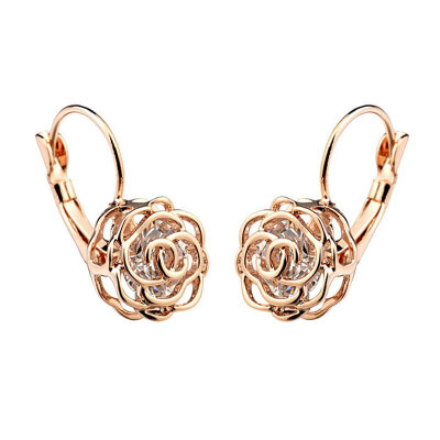 

Yoursfs@ Women Elegant Yellow Petal Shape Hollowed Out Leverback Earrings for Mother Day