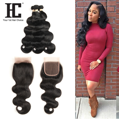 

HC Malaysian Hair Bundles 5Pcslot Malaysian Hair With 4x4 Lace Closure Body Wave Malaysian Virgin Hair With Closure