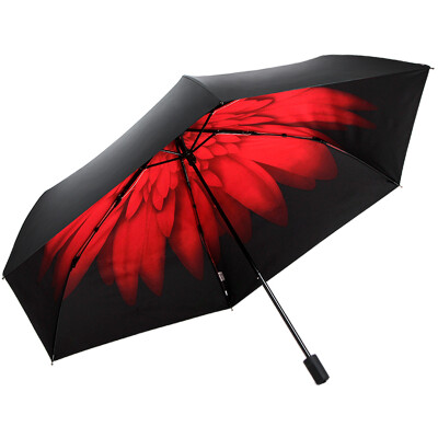 

Jingdong Supermarket Paradise umbrella UPF50 carbon fiber ultra-light all-shading black glue in the transfer of three fold sunny umbrella sun umbrella red 30034ELCJ