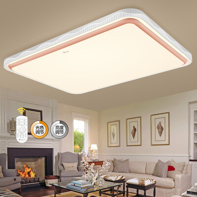 

Sunshine lighting led ceiling lamp modern simple living room lights rectangular bedroom lamp stepless dimming belt remote control 80w 925 665 100mm
