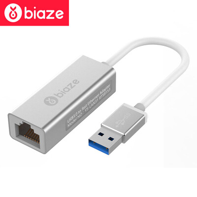 

BIAZE передачи USB интерфейсный кабель USB3.0 Gigabit Ethernet конвертер проводной LAN конвертер проса Apple Mac ноутбук конвертер ZH21- серебристый металлик
