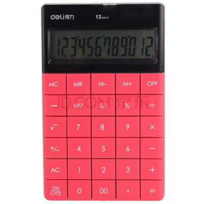 

Elite deli 1589 fashion color seamless button flat calculator red