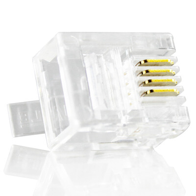 

Haile HT-RJ11 high-quality 6P4C phone crystal head 50U gold-plated 100 bag