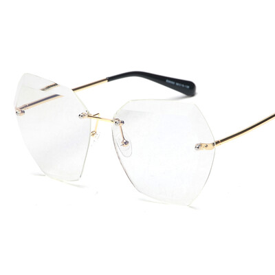 

Peekaboo крупногабаритные полигона rimless очки - бренд высокого качества, градиент женщин rimless солнцезащитные очки и 2017 VU40