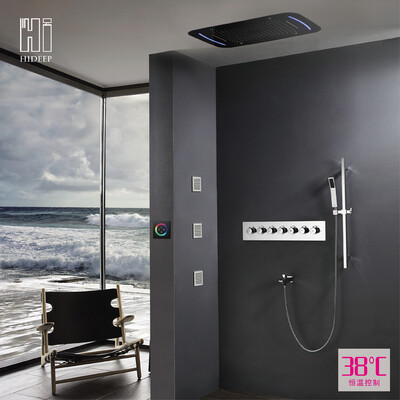 

HIDEEP Seven function luxury high quality LED wall-mounted shower set with body jet