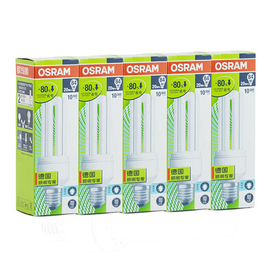

OSRAM OSRAM T3 standard energy-saving lamps 20W daylight E27 five loaded