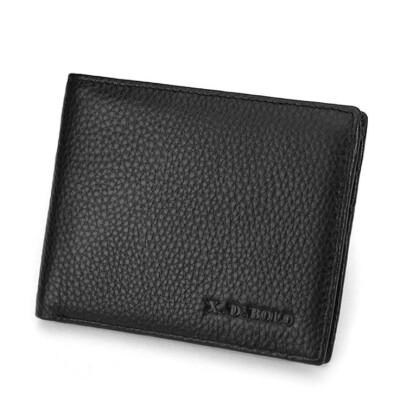 

Men's leather small wallet youth cow mini short wallet card package