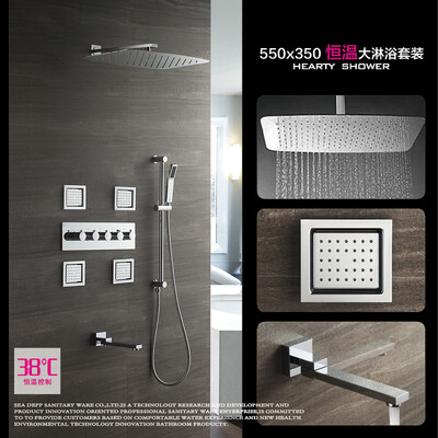 

HIDEEP Rainfall Shower Head System Polished Chrome wall mounted Bath & Shower Faucet Bathroom Luxury Rain Mixer