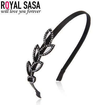 

Royal Sasa (Royalsasa) headdress hair accessories pressure hair headband headband card leaf imitation crystal black