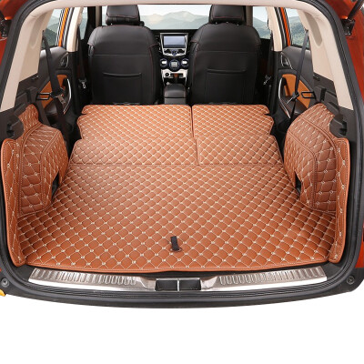 

Huazha BYD Song trunk mat BYD Song full surrounded by car leather tail box pad BYD Song trunk protection pad modified BYD Song special Cayenne brown 5 piece set