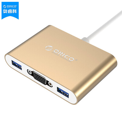 

ORICO (ORICO) RCV3A Type-C для преобразователя VGA HD / USB 3.0 USB-С 3 разветвитель HUB концентратор Gold