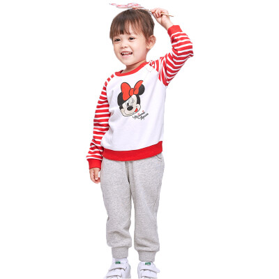 

Disney baby Disney baby children's clothes shirt pants girls long-sleeved round neck sweater suit DA731TE20P1410 deep soft powder 100