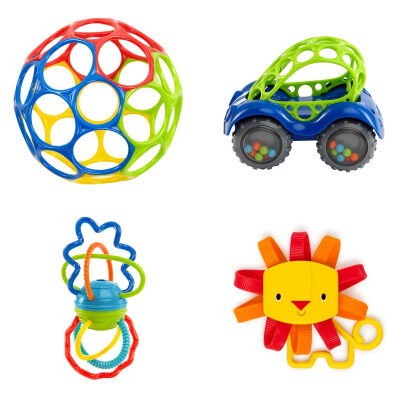 

Oball Aobo American brand newborn children baby baby toys 0-1 year-old child educational early childhood rattles children holding the ball - gift box 4 Pack KIIC81533