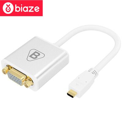

BIAZE Micro HDMI VGA конвертер с микро-HD аудио порта с адаптером VGA пластины камеры проектор подключен кабель ZH7 алюминиевой пластине