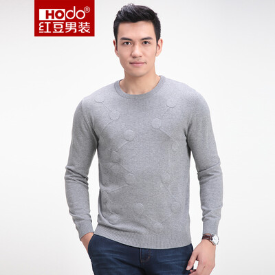 

Красная фасоль Hodo men мода геометрические узоры мужская тонкая круглая шея свитер S3 серый 105