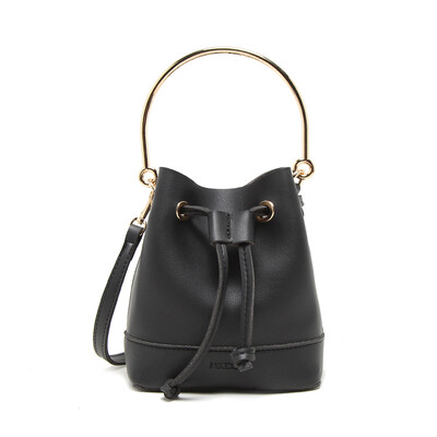 

MICOCAH Women Sweet Solid Metal Semicircle Hand Drawer Bucket Bag 450g 4Colors PU Leather NCS088
