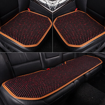 

Huashi car mat mat wooden beads car seat single piece three sets of new no backrest rosewood single mat summer breathable seat cushion car supplies wine red three-piece