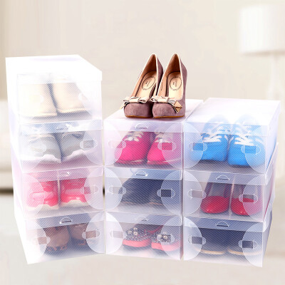 

Merlot Jia thick transparent flip storage shoe box female models 12 packs