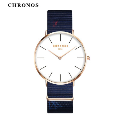 

Женские модные часы 2017 Мужские часы из нейлона CHRONOS Rose Gold Ladies Элегантные часы Мужские Простые наручные часы