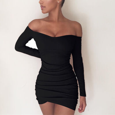 

CANIS@Womens Bandage Bodycon Off Shoulder Evening Party Cocktail Short Mini Dress