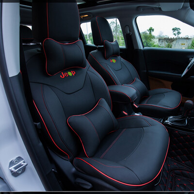

Huashi jeep free man cushion free man seat cushion jeep all surrounded leather four seasons seat cushion modified free man special seat cover mesh luxury sports black