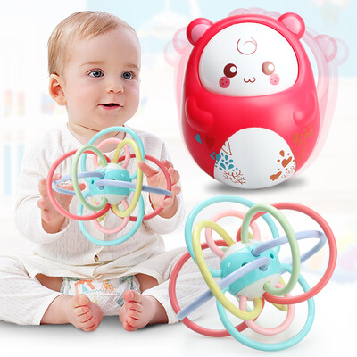 

Ao Zhijia AoZhiJia early childhood education puzzle children&39s teether hand ball music tumbler toy set Manhattan ball doll nodding tumbler