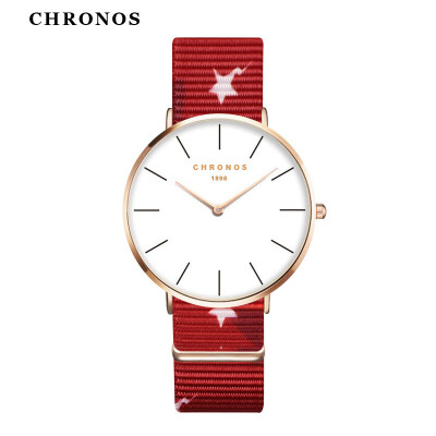 

Женские модные часы 2017 Мужские часы из нейлона CHRONOS Rose Gold Ladies Элегантные часы Мужские Простые наручные часы