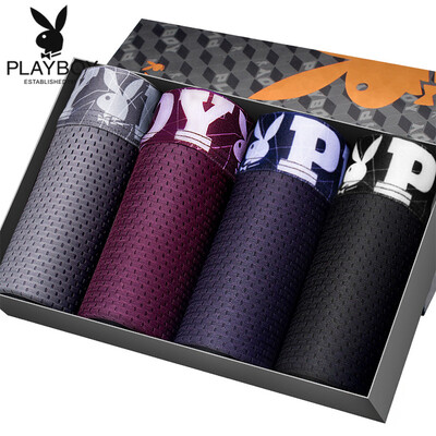 

[Супермаркет Jingdong] Playboy 5375 Мужские трусы Ice Screen Eye Summer 3 Подарочная коробка Боксерские трусы Мужские боксерские шорты Multicolor L