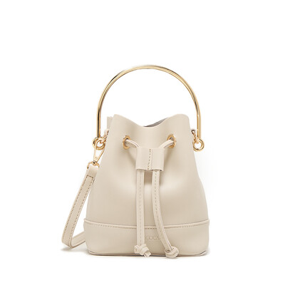 

MICOCAH Women Sweet Solid Metal Semicircle Hand Drawer Bucket Bag 450g 4Colors PU Leather NCS088
