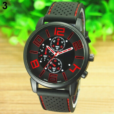 

2017 New Fashion Casual Quartz Analog Silicone Stainless Steel Dial Sports WristWatch Business watch