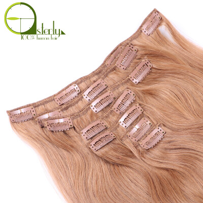 

Sterly hair Clip In Human Hair Extensions Straight #27Color 7PCS/Set/100g 16 18 20 22 24Inch Natural Hair Clip Extensions Remy Hai