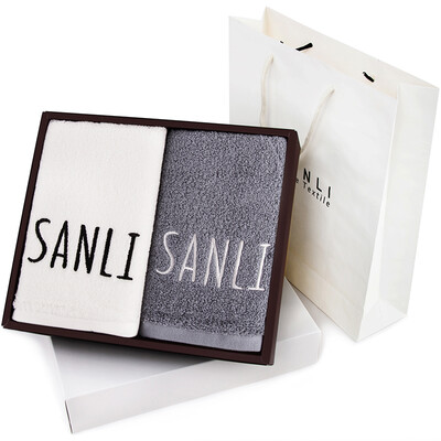 

Sanli cotton Pierre color fight towels 2 Pack 36 × 76cm gift gift box 130 g bag