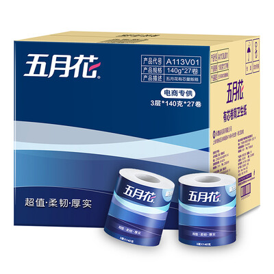 

May Flower (May Flower) toilet paper value 3 layer 140g core roll paper * 27 roll box sales