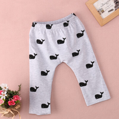 

1pcs Baby Kids Girls Boys Cute Whale Printed 100% Cotton Pants Trousers Leggings