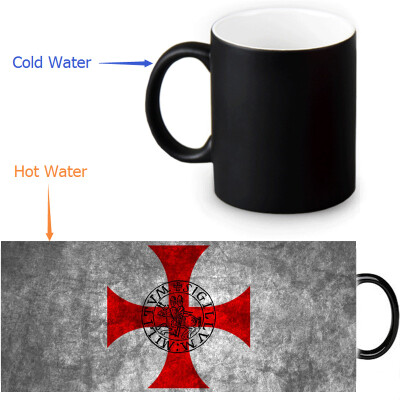 

The Knights Templar 350ml/12oz Heat Reveal Mug Color Change Coffee Cup Sensitive Morphing Mugs Magic Mug Milk Tea Cups