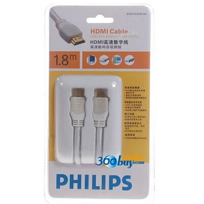 

Philips (PHILIPS) SWV7121W / 93 HDMI2.0 тонкая линия определения линии 1,8 м 4K портативные поддерживающие 3D, луженой бескислородной меди материал, позолоченные разъемы