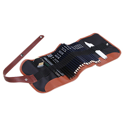 

Oulei children&39s drawing toys roll canvas bag professional sketch pencil set student versatile drawing&painting tools 28 sets