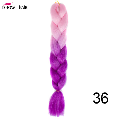 

Silky Strands 24 100g Ombre Synthetic Braiding Hair Extensions For Crochet Braids Kanekalon Jumbo Braids Two Tone Ombre Color 1p