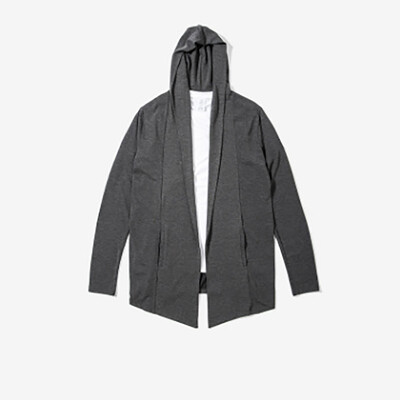 

2017 Autumn thin section lengthened men's hooded sweater long-sleeved cloak couple knitted cardigan