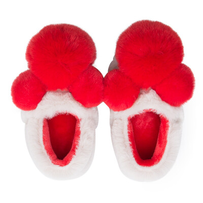 

Love home home warm cotton slippers parent-child models cartoon floor cotton shoes children bean color 22 yards LJ6017