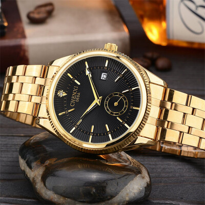 

CHENXI Luxury Brand Men Gold Watches Fashion Business Quartz Wristwatch Waterproof Casual Watch