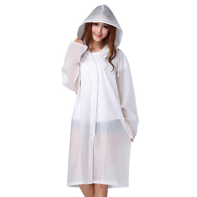 

CHIDONG Translucent Frosted Raincoat Non-disposable Raincoat with Cap