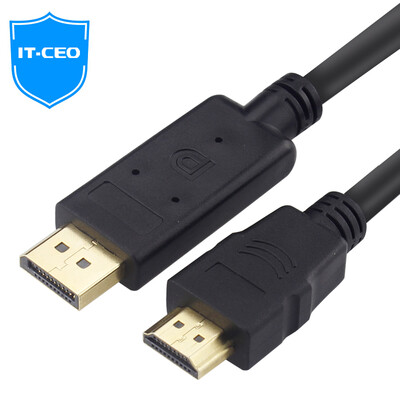 

IT-CEO V08DMW DP to HDMI line DP revolution HDMI public displayport to hdmi cable support 1080P HD 18 m black