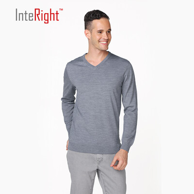 

INTERIGHT50 Wool Men Business Casual V Collar Sweater Dark Blue M Code