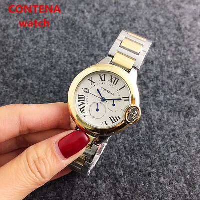 

Classical Roman Style Ladies Calendar Watch Contena Business Women Full Steel Watches Luxury British Style Quartz Wristwatch
